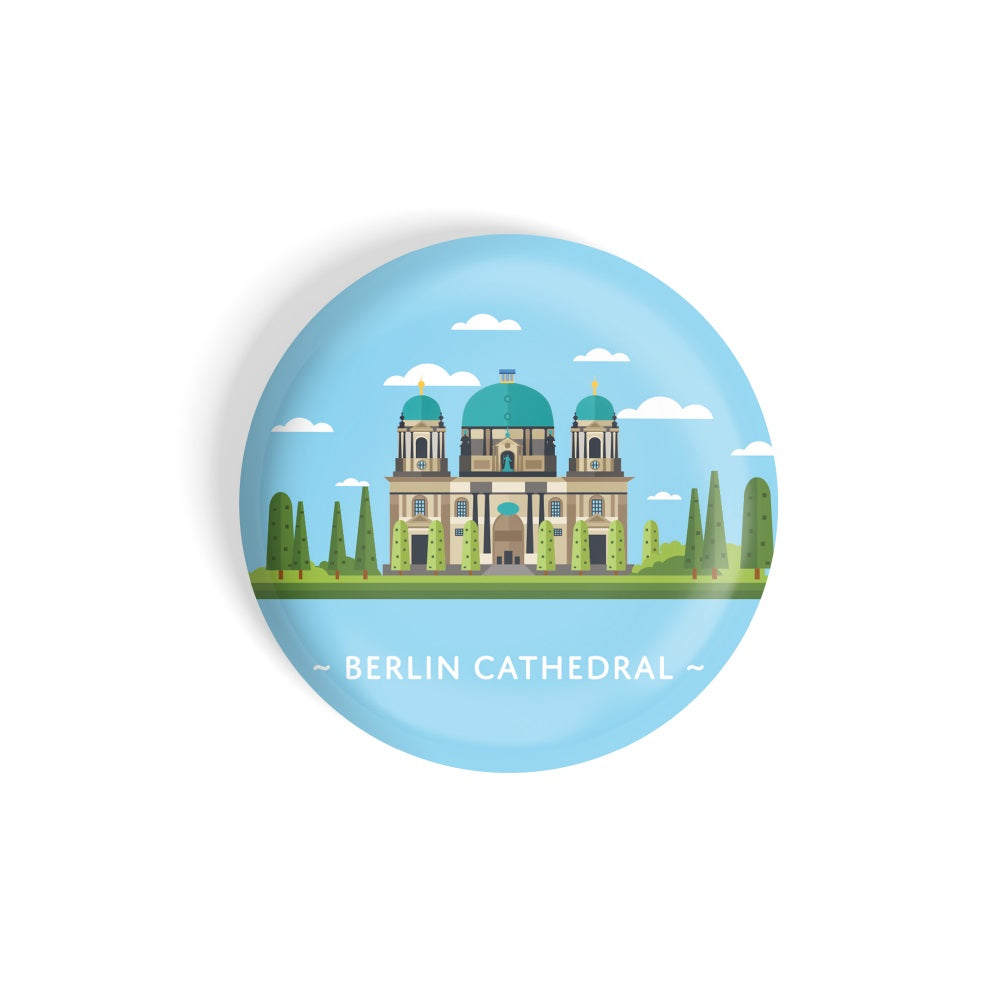 dhcrafts Round Fridge Magnet Blue Color Monuments Berlin Cathedral Glossy Finish Design Pack of 1 (58 mm)